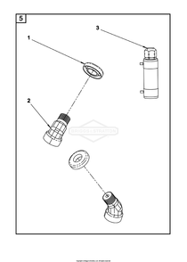 Engine Group - Coolant Fittings Diagram and Parts List for 076650-02  Briggs and Stratton Generator
